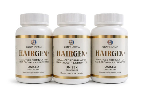 Hairgen+ fórmula avançada antiqueda e Crescimento capilar 60 Capsulas 03 unidades Genpharma