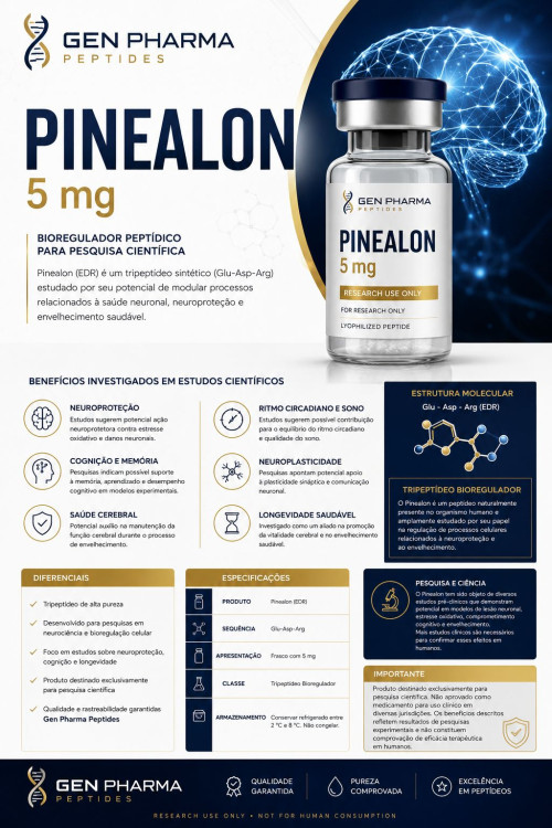 PINEALON 5 mg - Bioregulador Peptídico para Pesquisa Científica - Gen Pharma